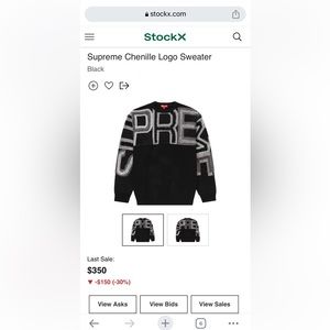 SUPREME Chenille Logo Sweater
